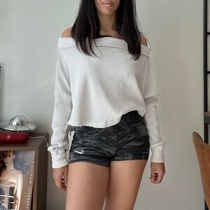 Nike Pro Womens Compression Shorts Black Grey Water Ripple Marble Print Small